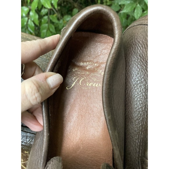 J Crew 9.5 Men’s Driving Moccasins Italian Brown Slip On Leather Loafers Shoes main image 4